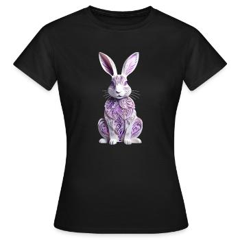 Hase - Osterhase im Scherenschnitt - Frauen T-Shirt - Schwarz - Vorne - AI Model Female 172 dark (172cm)