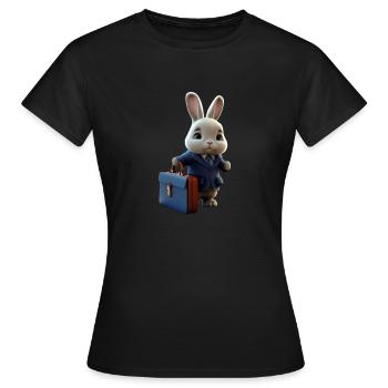 Business Rabbit - Frauen T-Shirt - Schwarz - Vorne - AI Model Female 172 dark (172cm)