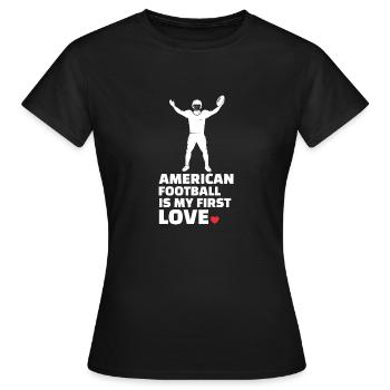 J’adore le football américain élégant - T-shirt Femme - noir - Devant - AI Model Female 172 dark (172cm)