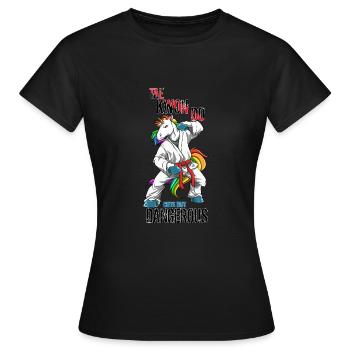 Taekwon-do Einhorn - TKD Kampfsport Einhorn - Frauen T-Shirt - Schwarz - Vorne - AI Model Female 172 dark (172cm)