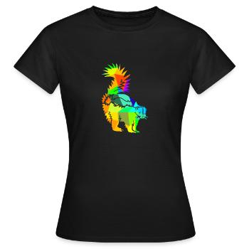 Skunk arc-en-ciel animaux polygone - T-shirt Femme - noir - Devant - AI Model Female 172 dark (172cm)
