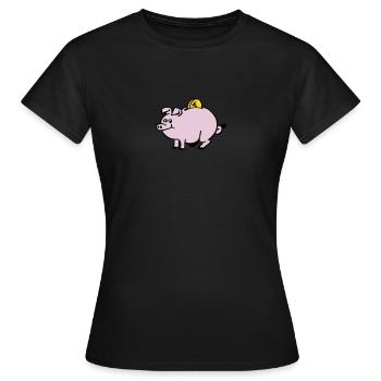 Tirelire - T-shirt Femme - noir - Devant - AI Model Female 172 dark (172cm)
