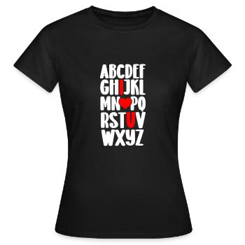 Alphabet i love u - Women's T-Shirt - black - Front - AI Model Female 172 dark (172cm)