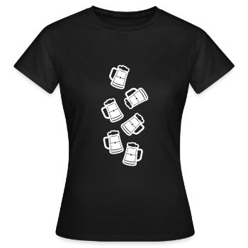 Chope de bière bière alcool Cheers - T-shirt Femme - noir - Devant - AI Model Female 172 dark (172cm)
