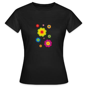 limited edition 09 flower power - Frauen T-Shirt - Schwarz - Vorne - AI Model Female 172 dark (172cm)