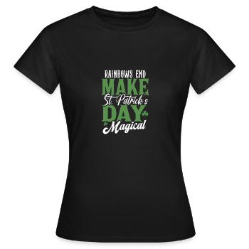 Rainbows End machen den St. Patricks Day magisch - Frauen T-Shirt - Schwarz - Vorne - AI Model Female 172 dark (172cm)