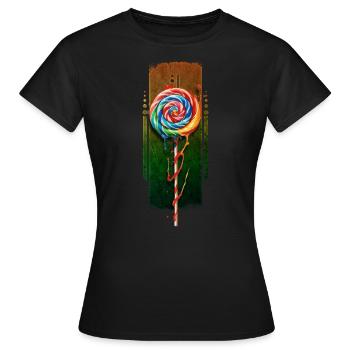 Tourbillon fantaisiste : Popsicle multicolore - T-shirt Femme - noir - Devant - AI Model Female 172 dark (172cm)
