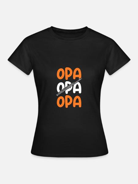 Flötist Opa Querflöte - Frauen T-Shirt - Schwarz