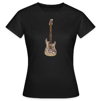 E-Gitarre - Frauen T-Shirt - Schwarz - Vorne - AI Model Female 172 dark (172cm)