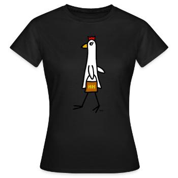 Hilla Huhn - Frauen T-Shirt - Schwarz - Vorne - AI Model Female 172 dark (172cm)