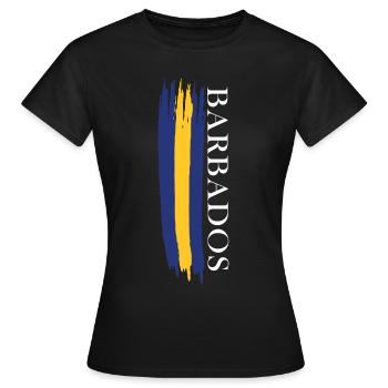 Barbados skizzierte Landesfarben - Frauen T-Shirt - Schwarz - Vorne - AI Model Female 172 dark (172cm)