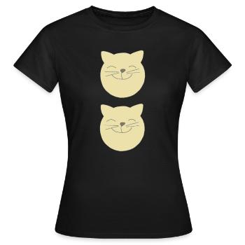 Chats double - T-shirt Femme - noir - Devant - AI Model Female 172 dark (172cm)