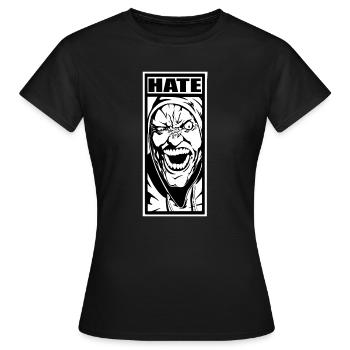 Hass - Frauen T-Shirt - Schwarz - Vorne - AI Model Female 172 dark (172cm)