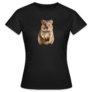 Quokka - Frauen T-Shirt - Schwarz - Vorne - AI Model Female 172 dark (172cm)