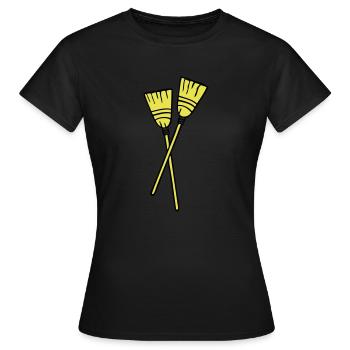 balais double1 - T-shirt Femme - noir - Devant - AI Model Female 172 dark (172cm)