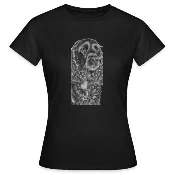 cockerSpaniel black - M - Women's T-Shirt - black - Front - AI Model Female 172 dark (172cm)