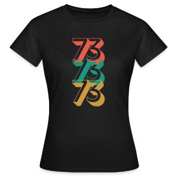 Ton année de naissance 1973 T-shirt - T-shirt Femme - noir - Devant - AI Model Female 172 dark (172cm)