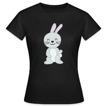 Cleveres süßes Kaninchen - Frauen T-Shirt - Schwarz - Vorne - AI Model Female 172 dark (172cm)