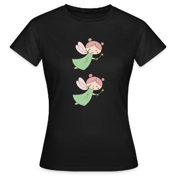 Frais doubles - T-shirt Femme - noir - Devant - AI Model Female 172 dark (172cm)