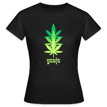 ganja t(h)ree - Frauen T-Shirt - Schwarz - Vorne - AI Model Female 172 dark (172cm)