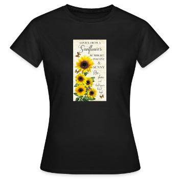 Timeless Treasures Advice From A Sunflower - Women's T-Shirt - black - Front - AI Model Female 172 dark (172cm)