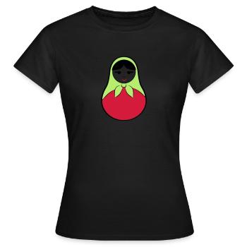 Matroschka / Babuschka - russische Puppe in Puppe - Frauen T-Shirt - Schwarz - Vorne - AI Model Female 172 dark (172cm)