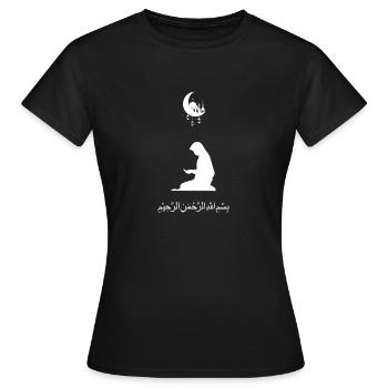 Ramadan Praying Woman White - Frauen T-Shirt - Schwarz - Vorne - AI Model Female 172 dark (172cm)