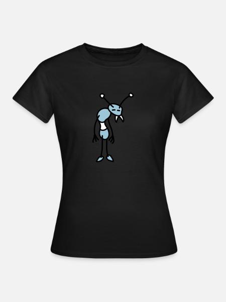sad_bug_3c - Frauen T-Shirt - Schwarz