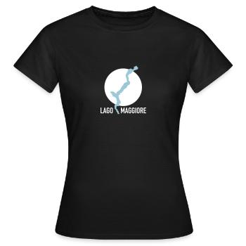 LAGO MAGGIORE – Italien / Schweiz - Frauen T-Shirt - Schwarz - Vorne - AI Model Female 172 dark (172cm)
