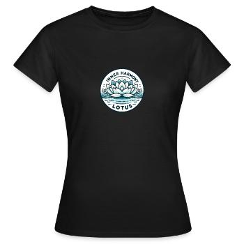 Inner Harmony Lotus - Eau sereine et design de fleurs - T-shirt Femme - noir - Devant - AI Model Female 172 dark (172cm)