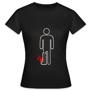 Gebrochenes Bein - Frauen T-Shirt - Schwarz - Vorne - AI Model Female 172 dark (172cm)