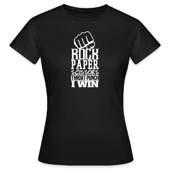 Steinpapier - Throat Punch - Frauen T-Shirt - Schwarz - Vorne - AI Model Female 172 dark (172cm)