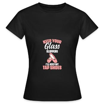 Funny Tap Dancing Tap Shoes Tap Dance Enthusiast - Frauen T-Shirt - Schwarz - Vorne - AI Model Female 172 dark (172cm)