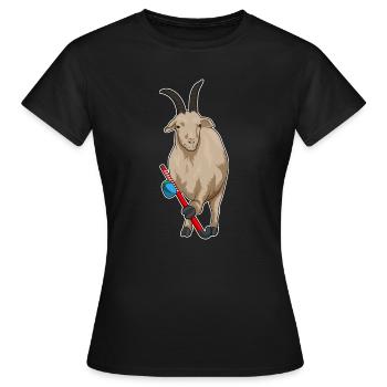 Croquant de hockey sur gazon Goat - T-shirt Femme - noir - Devant - AI Model Female 172 dark (172cm)