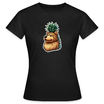 Chien avec déguisement d’ananas - T-shirt Femme - noir - Devant - AI Model Female 172 dark (172cm)