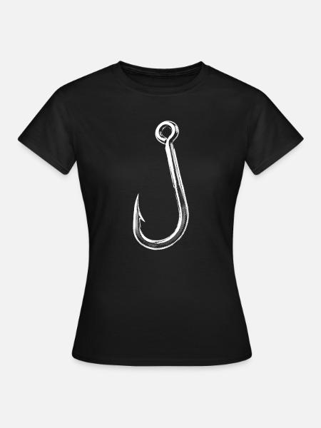 Angelhaken Angeln - Frauen T-Shirt - Schwarz