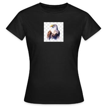 Portrait de tête d’aigle à l’aquarelle - T-shirt Femme - noir - Devant - AI Model Female 172 dark (172cm)