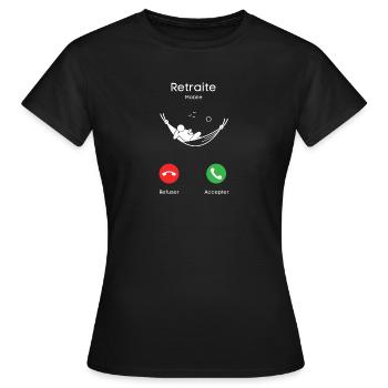 appel de la retraite - T-shirt Femme - noir - Devant - AI Model Female 172 dark (172cm)