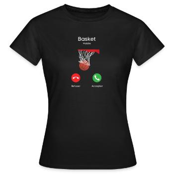 appel du basket - T-shirt Femme - noir - Devant - AI Model Female 172 dark (172cm)