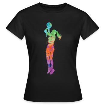 Basketball Girl Dunking Basketball Féminin Basketball Girl - T-shirt Femme - noir - Devant - AI Model Female 172 dark (172cm)