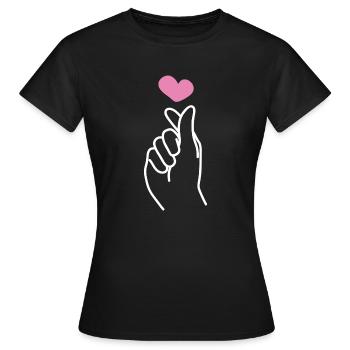 K Pop Finger Korean Pop K-Pop Snap Musik Geschenk - Frauen T-Shirt - Schwarz - Vorne - AI Model Female 172 dark (172cm)
