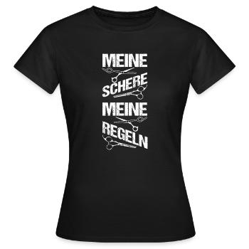 Meine Schere - Meine Regeln Friseur Salon Friseuri - Frauen T-Shirt - Schwarz - Vorne - AI Model Female 172 dark (172cm)