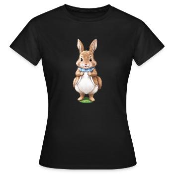 Mignon Lapin Marron 5 - T-shirt Femme - noir - Devant - AI Model Female 172 dark (172cm)