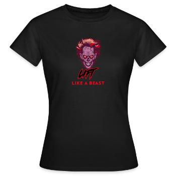 Heben Sie wie ein Biest - Frauen T-Shirt - Schwarz - Vorne - AI Model Female 172 dark (172cm)