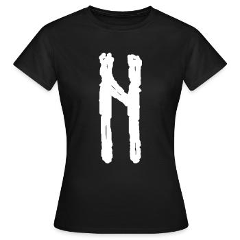 Elder Futhark Rune Hagalaz - lettre H - T-shirt Femme - noir - Devant - AI Model Female 172 dark (172cm)