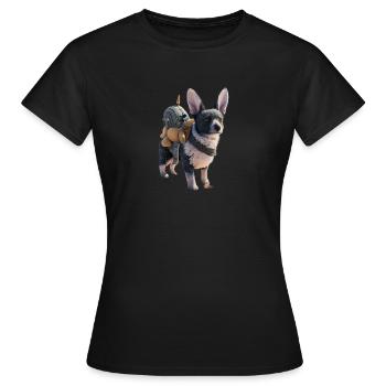 Süßer Hund mit Kuscheltier - Frauen T-Shirt - Schwarz - Vorne - AI Model Female 172 dark (172cm)
