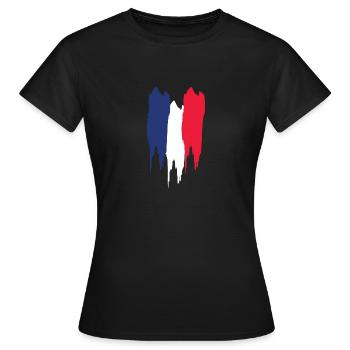 Drapeau français - T-shirt Femme - noir - Devant - AI Model Female 172 dark (172cm)