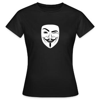 Fun Anonymous Guy Fawkes - T-shirt Femme - noir - Devant - AI Model Female 172 dark (172cm)
