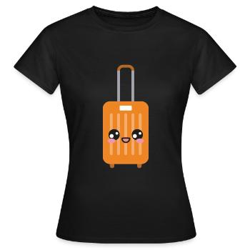 Valises en fer Kawaii - T-shirt Femme - noir - Devant - AI Model Female 172 dark (172cm)