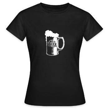 Voller Bierkrug mit Schaum - Frauen T-Shirt - Schwarz - Vorne - AI Model Female 172 dark (172cm)